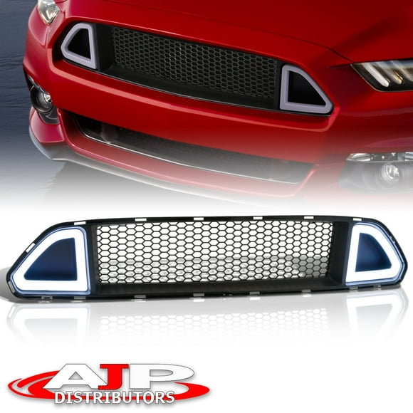 FOR 2018-2019 MUSTANG 2.3L//5.0L HONEYCOMB MESH FRONT LOWER BUMPER GRILLE W// LED